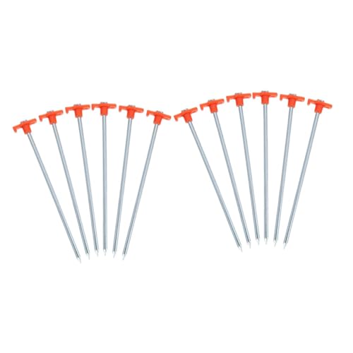 SUPVOX 12 Stück Teiliges Zeltheringe aus Extra Dicke Gebogene Sturmfeste Zeltnägel für Camping Strand und Outdoor Robuste Heringe für Sicheren Halt bei Wind von Supvox