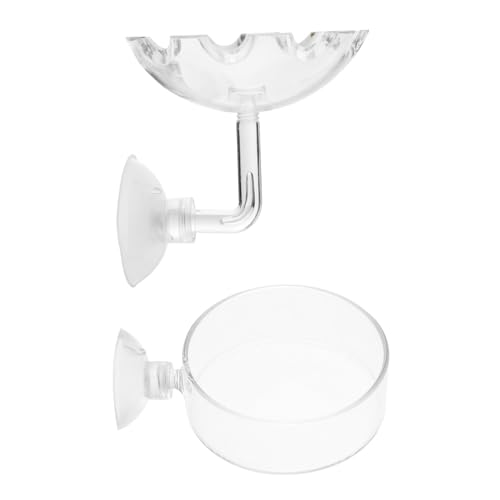 SUPVOX 2 STÜCK Transparente Garnelen Futterschale aus Glas und Teiliges Futtertablett für Aquarien Langlebig Verschleißfest Leicht zu Reinigen für Garnelen und Fischfütterung im Aquarium von Supvox