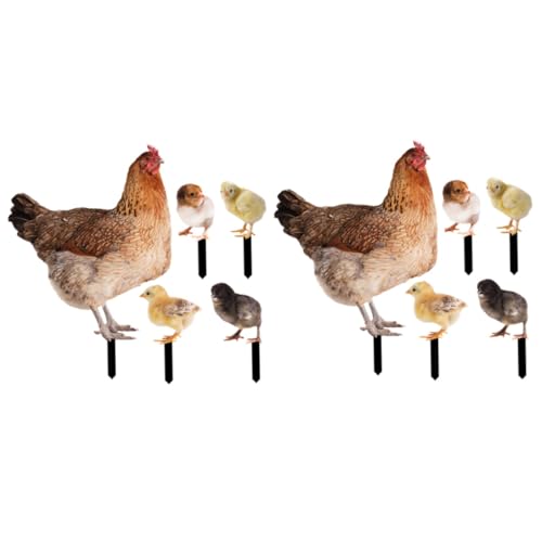 Supvox 2sätze Huhn Gartenschilder Zum Garten Dekoration Acryl Gartenstecker in Hühnerform Gartenornament Für Gärten Und Hinterhöfe Hühnerstecker-Schild Mit Einfacher Installation von Supvox