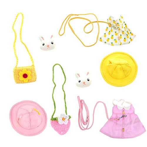 SUPVOX 2 Sätze Pet Rabbit Clothes und Geschirr Set mit Süßem Hut und Tasche für Kaninchen für und Besondere Anlässe aus Weichem Baumwollmaterial Verstellbar und Bequem von Supvox
