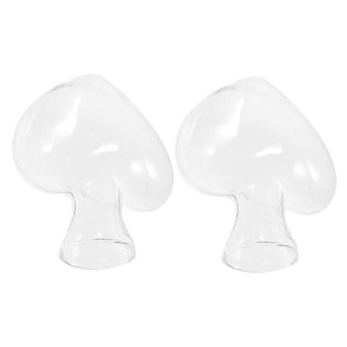 SUPVOX 2 Stück Herzförmige Glasvase Hochborosilikat Transparent Pflanzgefäß Wasserpflanzen Dekorative Blumenvase für Wohnkultur Büro Balkon Garten von Supvox