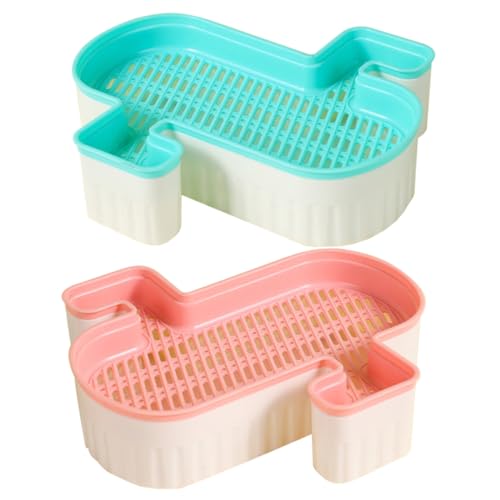 SUPVOX 2 Stück Hydroponischer Katzengras Planter mit Großem Wassertank Soilless Design Praktische Pflanzbox für Katzen Herausnehmbarem Einsatz Farbig Himmelblau Rosa von Supvox