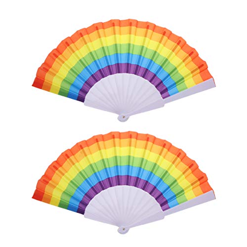 SUPVOX 2 Stück Kunststoff Regenbogen-Fächer Handfächer Handfächer Regenbogen-Motto Party Gastgeschenk Geschenke Rainbow Gay Pride LGBT Fans 23 cm SUPVOX 2 Stück Kunststoff Regenbogen-Fächer Handfächer Handfächer Regenbogen-Motto Party Gastgeschenk Geschenke Rainbow Gay Pride LGBT Fans 23 cm von Supvox