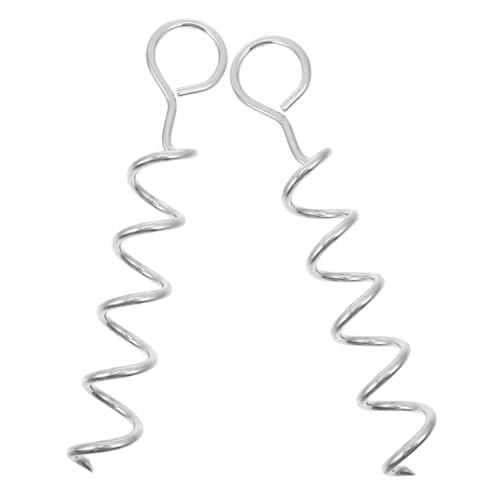 Supvox 2 Stück Robuster Hundepfahl Spiralförmiger Bodenanker mit Rundem Kopf Tragbar und Leicht für Gartensicherung Großer Hunde zum Fixieren von Zelt und Hundeleine im Outdoor Bereich von Supvox