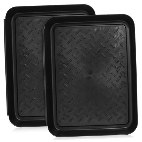 SUPVOX 2 Stück Schuhablage Kunststoff Schwarz rutschfeste Leichte Schuhabtropfschale für Eingangsbereich Vielseitige Schuhwanne mit Stabiler Trittfläche Einfach zu Reinigen für Garten von Supvox