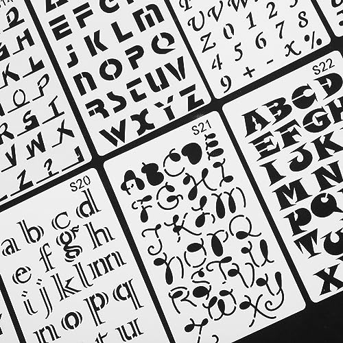 24 Stück Buchstaben Schablone Zeichenschablonen Malschablonen Set Stanzschablone Stanzformen für Kinder DIY Album Scrapbooking Papier Karte Deko (Weiß) von Supvox