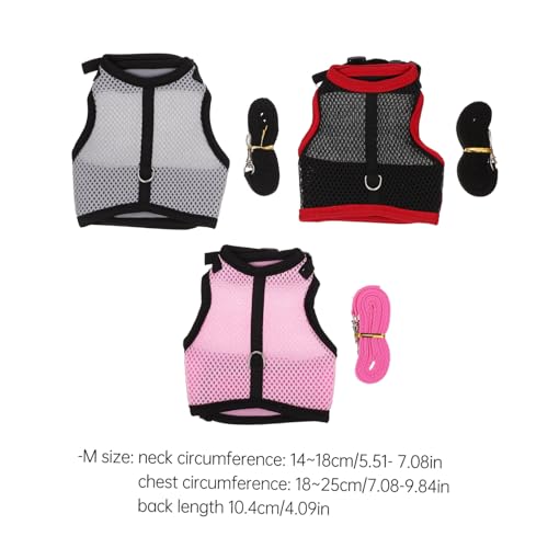 SUPVOX 3 Sätze Kleintiergeschirr mit Leine für Kaninchen und Hamster Leichtes Waschbares Brustgeschirr in Schwarz und Einfach Anzulegen Komfortabel für Kleine Haustiere von Supvox