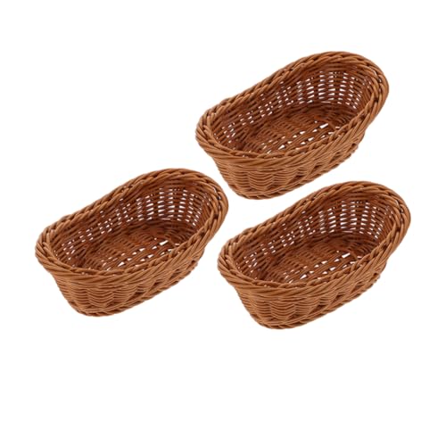 SUPVOX 3 Stück Teiliges Handgewebte Kunststoffkörbe Rattan Vielseitiger Aufbewahrungskorb für Obst Gemüse Snacks Langlebig und Wiederverwendbar Stilvolles Ingots Design SUPVOX 3 Stück Teiliges Handgewebte Kunststoffkörbe Rattan Vielseitiger Aufbewahrungskorb für Obst Gemüse Snacks Langlebig und Wiederverwendbar Stilvolles Ingots Design von Supvox
