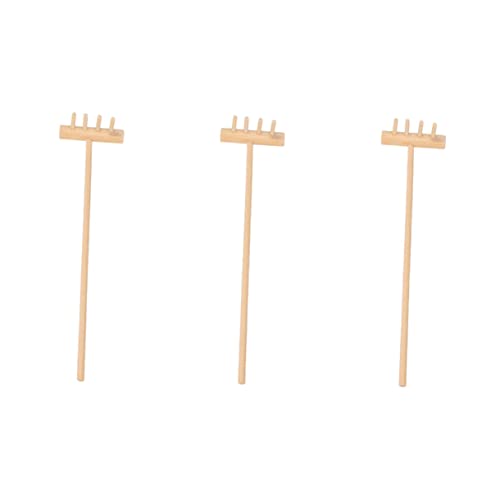 SUPVOX 3 Stück Teiliges Mini Zen Garten Rechen Vierzinkiges Sand Rake Werkzeug für Meditation Desktop Zen Garten Zubehör Geschenkidee für Feng Shui Dekoration von Supvox