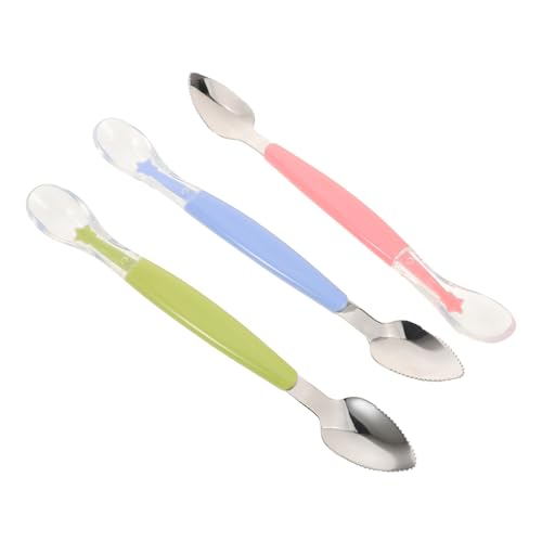 Supvox 3stücke Silikonlöffel Mit Edelstahl-enden Babylöffel Zum Entfernen Von Fruchtpüree Aufnehmen Von Festem Essen Weiche Spitze Für Sanftes Füttern Supvox 3stücke Silikonlöffel Mit Edelstahl-enden Babylöffel Zum Entfernen Von Fruchtpüree Aufnehmen Von Festem Essen Weiche Spitze Für Sanftes Füttern von Supvox