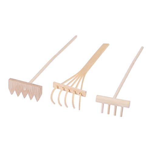 SUPVOX 3 Stücke Mini Rakes Tool Zen Garten Sand Bambus Tisch Meditation Feng Shui Decor von Supvox