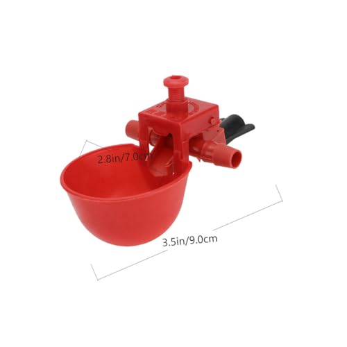 SUPVOX 30 Stück Teiliges Geflügel Trinknapf aus Kunststoff Automatischer Wasserspender mit Verstellbarem Wasserfluss Roter Napf mit Schwarzem Befestigungsmaterial Geeignet für Hühner von Supvox