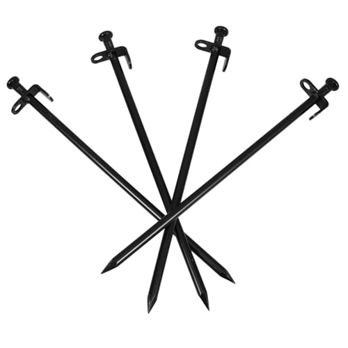 Supvox 4stücke Metall Erdanker Für Garten Und Zelt Lange Bodenhülsen Aus Schwarzem Metall Für Gewächshäuser Kunstrasen Und Landschaftsgestaltung von Supvox