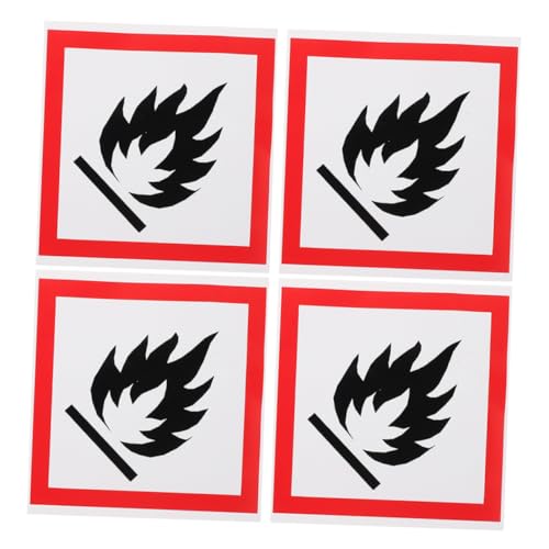 SUPVOX 4 Stück Feuerwarnaufkleber für Mülltonnen Wetterfeste Selbstklebende Hinweisschilder zur Erhöhung der Brandschutzbewusstsein im Öffentlichen von Supvox