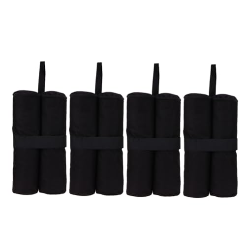 SUPVOX 4 Stück Schwere Sand Gewichtssäcke für Winddichte Canopy Gewichte mit Robustem Reißverschluss Wetterfeste Outdoor Sandsäcke zur Stabilen Befestigung von Zeltbeinen Schwarz von Supvox