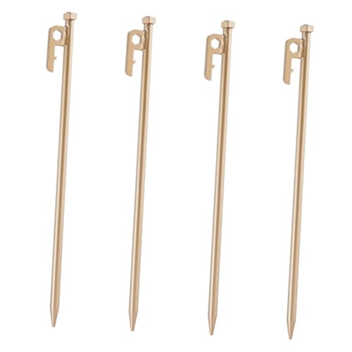 SUPVOX 4 Stück Teiliges Edelstahl Zeltheringe Robust Rostfrei Stabiler Outdoor Zeltpflock mit Rutsch Design für Camping Familienzelt und Harte Böden von Supvox