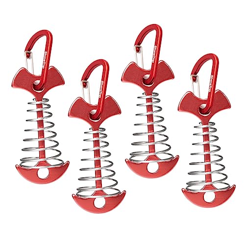 SUPVOX 4 Stück Teiliges Fish Bone Zeltheringe aus Aluminiumlegierung Federndes Design für Verschiedene Holzstärken Robust und Leicht Multifunktionale Camping Zelt heringe Tragbar und von Supvox