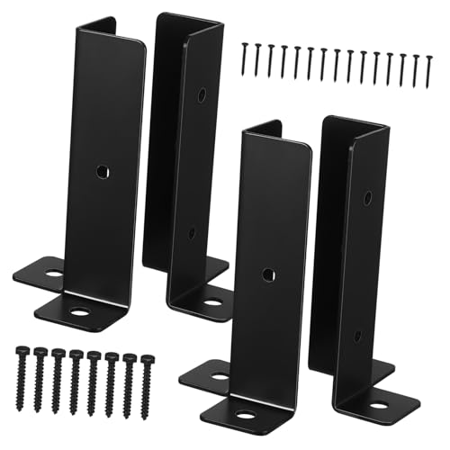SUPVOX 4 Stück Teiliges Holzpfostenhalter aus Robustem Eisen Halbrund für Vielseitige Pfostenstütze Witterungsbeständig Einfache Montage für Gartenzaun Terrasse Pergola und Geländer von Supvox