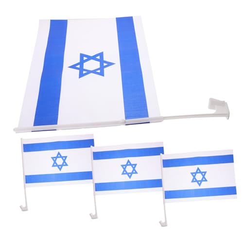 SUPVOX 4 Stück Teiliges Israel Auto fahnen Dekorative Nationalflaggen für Fenster Waschbare Farbechte Banner Geeignet für Sportveranstaltungen Partys und Heimdeko von Supvox