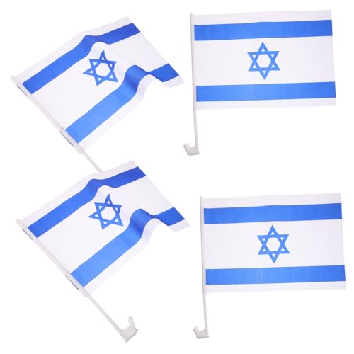 SUPVOX 4 Stück Teiliges Israel Polyester Auto Fenster Befestigung Nationalflagge Wiederverwendbar für Auto Zuhause Büro Dekoration mit Lebendigen Farben von Supvox