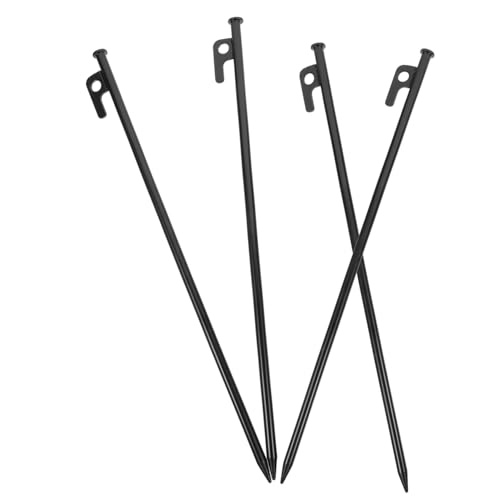 SUPVOX 4 Stück Teiliges Robuste Zeltpflöcke aus Stahl Schwere Zeltheringe für Harte Böden Camping Zeltheringe mit Haken Wetterfeste Erdanker für Zelte Pavillons Markisen Outdoor von Supvox
