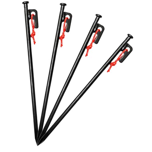 SUPVOX 4 Stück Teiliges Zelt Metall Zeltheringe mit Aufbewahrungstasche Windfeste Bodenanker für Outdoor Camping Strand Pavillon Gazebo von Supvox