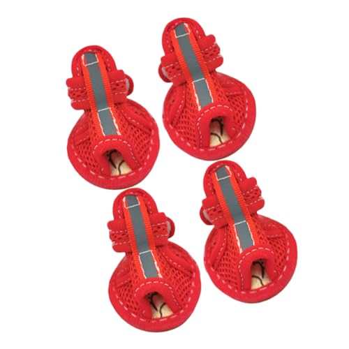 SUPVOX 4 Stück rutschfeste Atmungsaktive Hundeschuhe mit Strapazierfähiger Gummisohle Leicht und Bequem für Kleine Haustiere für Outdoor spaziergänge und Schutz Heißem Asphalt SUPVOX 4 Stück rutschfeste Atmungsaktive Hundeschuhe mit Strapazierfähiger Gummisohle Leicht und Bequem für Kleine Haustiere für Outdoor spaziergänge und Schutz Heißem Asphalt von Supvox
