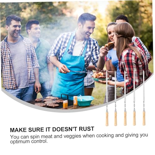 SUPVOX 6 Stück Edelstahl Grillspieße mit Holzgriff Flache Bbq Spieße Lang Rostfrei und Wiederverwendbar Stabile Metallspieße für Fleisch und Gemüse für Camping Lagerfeuer und Picknick SUPVOX 6 Stück Edelstahl Grillspieße mit Holzgriff Flache Bbq Spieße Lang Rostfrei und Wiederverwendbar Stabile Metallspieße für Fleisch und Gemüse für Camping Lagerfeuer und Picknick von Supvox