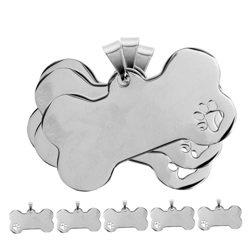 SUPVOX 8 Stück Edelstahl Hundemarke Knochenform mit Pfotenabdruck Leicht Gravierbar Haustier Identifikationsschild für Hunde Katzen Modisches Silbernes Zubehör SUPVOX 8 Stück Edelstahl Hundemarke Knochenform mit Pfotenabdruck Leicht Gravierbar Haustier Identifikationsschild für Hunde Katzen Modisches Silbernes Zubehör von Supvox