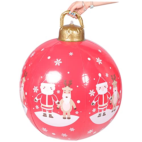SUPVOX Aufblasbare Wetterfeste Weihnachtsdeko Kugel Große Rote PVC Weihnachtskugel für Indoor Outdoor Hängend oder Stehend für Garten Terrasse Party und Festliche Wohnraumgestaltung von Supvox