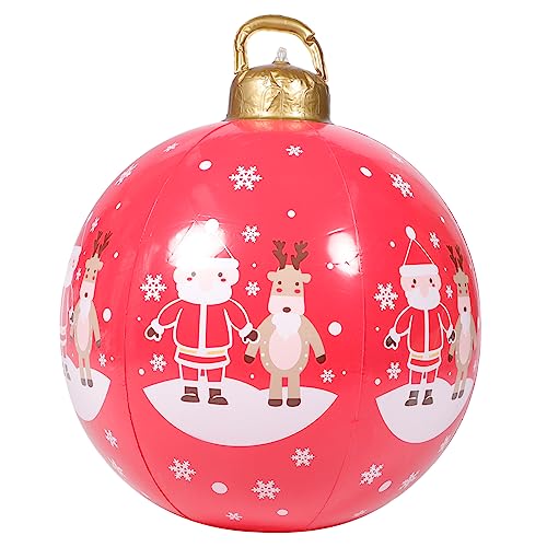 SUPVOX Aufblasbarer Großer Weihnachtsball Rot Wetterfeste Outdoor Deko PVC Inflatable Christbaumkugel Party Ornament für Garten Festliche Weihnachtsdekoration Einfach zu Benutzen von Supvox
