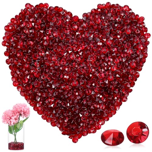 SUPVOX Deko Diamante Kristall Dekosteine Tischdeko Diamanten Hochzeit Streudeko 4,5mm 2000 Stück (Rot) von Supvox