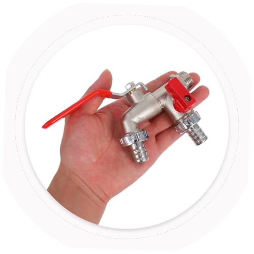 SUPVOX Doppelventil Wasserhahn Verteiler mit Absperrfunktion Hoher Durchfluss Ergonomische Griffe Multifunktionaler Garten Wasserhahn Splitter für Außenbereich Unabhängige Steuerung der SUPVOX Doppelventil Wasserhahn Verteiler mit Absperrfunktion Hoher Durchfluss Ergonomische Griffe Multifunktionaler Garten Wasserhahn Splitter für Außenbereich Unabhängige Steuerung der von Supvox