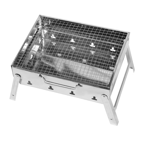 SUPVOX Edelstahl Bbq Grill Camping Klappbar Handlich Langlebig Outdoor Holzkohlegrill Für Hinterhof Picknick Grillspaß von Supvox