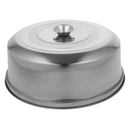 SUPVOX Edelstahl Dampfgarer Deckel mit Ergonomischem Griff Dicker Steamer Cover für Flache Teller Langlebige Abdeckung für Steak und Basting Leichte Reinigung Modernes Küchenzubehör von Supvox