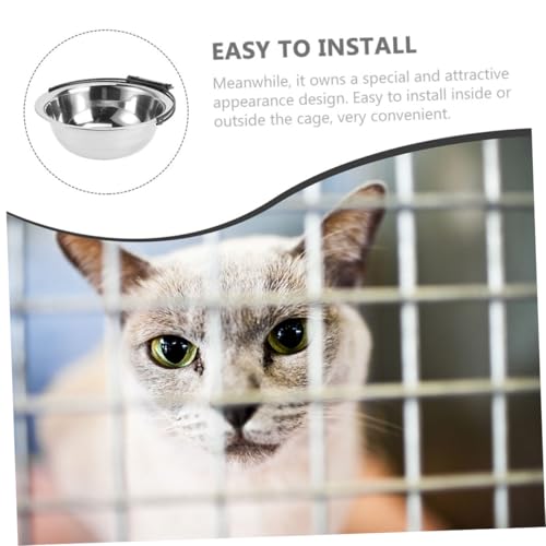 SUPVOX Edelstahl Hundenapf mit Halterung Rutschfestes Futternapf für Welpen und Katzen Auslaufsicherer Leichter Reinigung Stabiler Trinknapf für Haustiere von Supvox