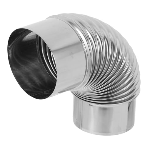 SUPVOX Edelstahl Ofenrohr Bogen Kaminrohr Anschlussrohr für Holzofen Rauchabzug Sicher Einfache Installation Optimaler Sitz Flue Adapter von Supvox