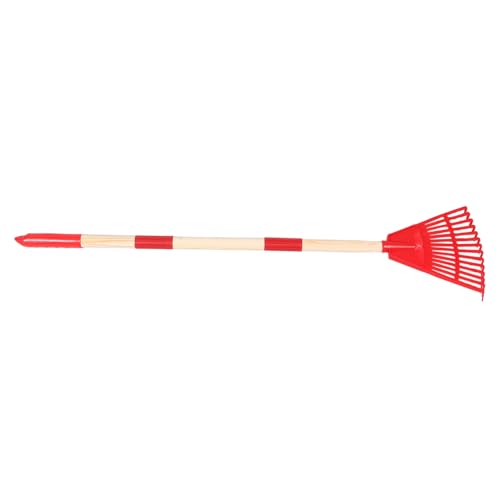 SUPVOX Gartenrechen Kunststoff Leicht Abnehmbar mit Holzgriff Breites Fächerförmiges Laub Grasrechen Sicher für Vielseitig für Rasen Blumenbeete und Außenbereiche von Supvox