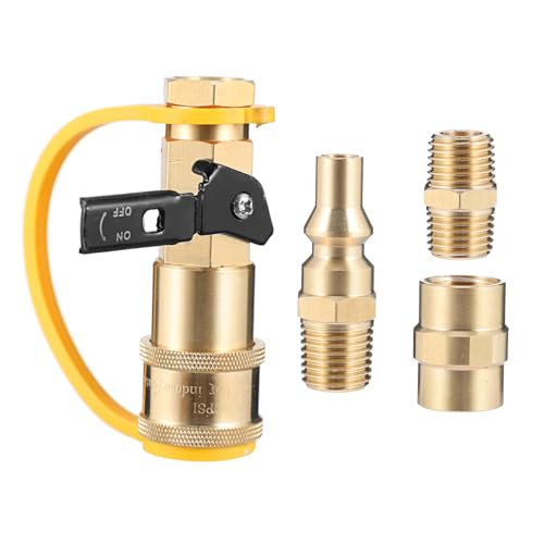 SUPVOX Gas Schnellkupplungsadapter Messing Absperrventil für Gasschlauch Korrosionsbeständig und Dicht von Supvox
