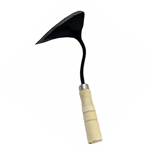 SUPVOX Handgeschmiedete Gartenhacke mit Gebogenem Stiel Robuste Handhacke mit Rutschfestem Holzgriff Langlebiges Gartengerät zum Jäten und Graben für Gartenliebhaber und Pflanzenpflege von Supvox