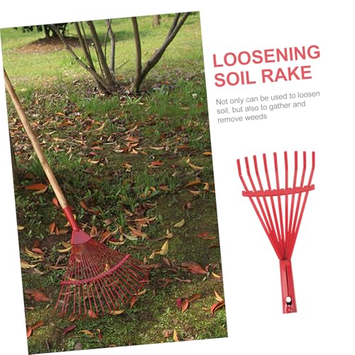 SUPVOX Hochkohlenstoffstahl Laubrechen Gartenrechen Metall für Laub Bodenlockerer Unkrautentferner Gartengerät Robust Langlebig Vielseitig für Garten von Supvox