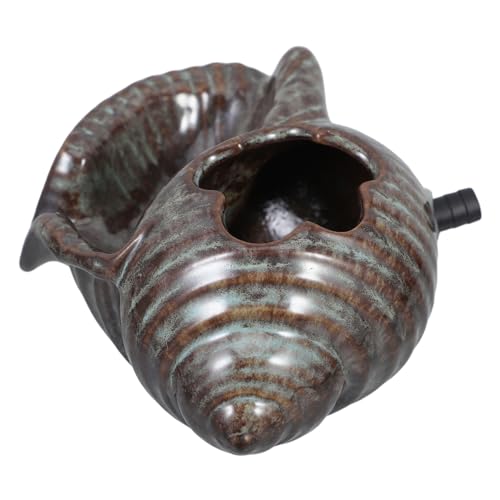 SUPVOX Keramischer Wasserspeier Muschelform Wetterfestes Gartenaccessoire für Teich und Aquarienlandschaften Einzigartiges Design mit V Förmigem Wasserauslass von Supvox