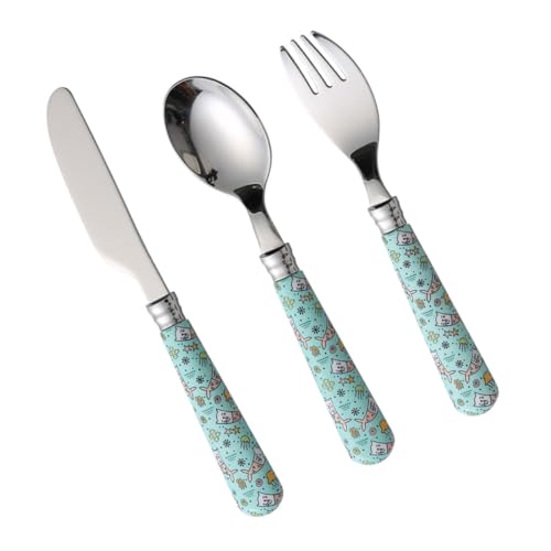 SUPVOX Kinderbesteck Teilig aus Rostfreiem Edelstahl Langlebig Rostfrei Ergonomisch für Kinderhand Praktisches Besteck für Zuhause Restaurant Picknick und von Supvox
