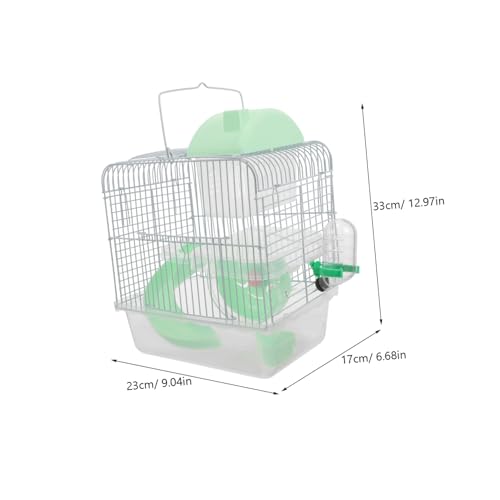 SUPVOX Kleintierkäfig Hamster Käfig Drahtkäfig mit Abnehmbarem Hamsterhaus Schloss Design Robust und Leicht zu Reinigen Geeignet für Zwerghamster und Kleine Nagetiere von Supvox