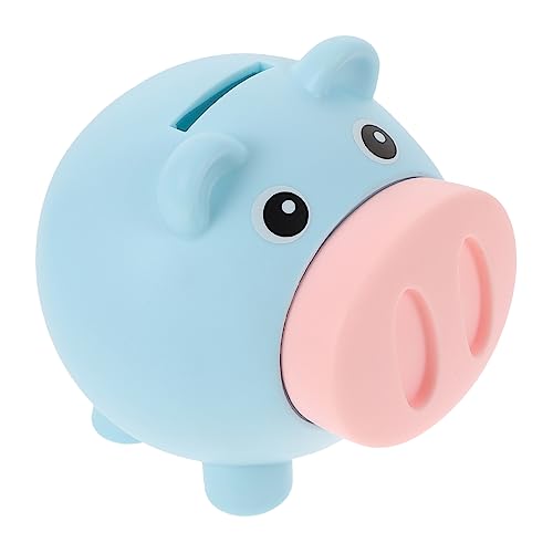SUPVOX Kreative Piggy Bank Sparbüchse aus Robustem Kunststoff Blau Niedliches Schwein Design als Dekorativer Desktop Ornament und Praktischer Münzhalter für Kinderzimmer und Junge von Supvox