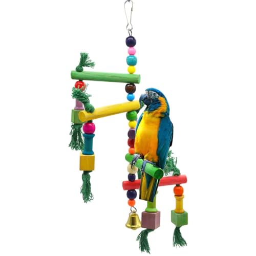 SUPVOX Parrot Swing und Leiter aus Naturholz Interaktives Kletterspiel für Wellensittiche und Kleine Papageien Fördert Bewegung und Geschicklichkeit Sicheres Zufällige Zufällige Farbe SUPVOX Parrot Swing und Leiter aus Naturholz Interaktives Kletterspiel für Wellensittiche und Kleine Papageien Fördert Bewegung und Geschicklichkeit Sicheres Zufällige Zufällige Farbe von Supvox