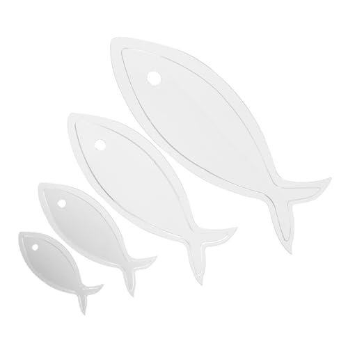 SUPVOX Spiegel Wandaufkleber Fisch Design Wanddeko für Wohnzimmer Schlafzimmer Badezimmer Selbstklebend Kombinierbar Langlebig Dekorativ Einfache Anbringung Glatten Flächen von Supvox