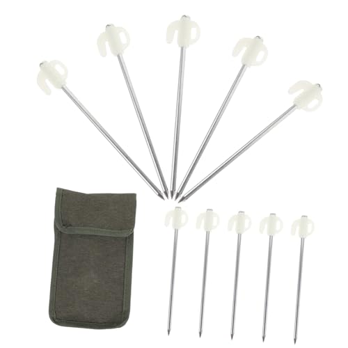 SUPVOX Teiliges Zeltheringe aus Edelstahl Robuste Wiederverwendbare und Leuchtende Camping Heringe mit Oxford Aufbewahrungstasche Geeignet für Zelte Vordächer Planen und Outdoor Einsätze von Supvox