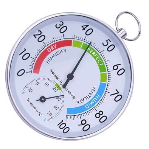 SUPVOX Temperatur Feuchtigkeitsmesser Analog mit Aluminiumgehäuse Langlebiges Wandthermometer Hygrometer für Innenräume Ablesbar Geeignet für Babyzimmer Büro Lagerraum SUPVOX Temperatur Feuchtigkeitsmesser Analog mit Aluminiumgehäuse Langlebiges Wandthermometer Hygrometer für Innenräume Ablesbar Geeignet für Babyzimmer Büro Lagerraum von Supvox