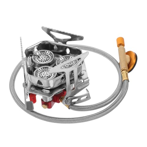 SUPVOX Verstellbarer Faltbarer Campingkocher aus Edelstahl Winddichter Outdoor gaskocher Kompakt Leicht Stabiles Brennerdesign für Wandern Picknick Rucksacktouren von Supvox